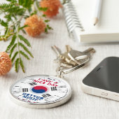 明るい「いい日を過ごす」韓国国旗のアートデザイン キーホルダー (側面)