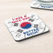 明るい「いい日を過ごす」韓国国旗のアートデザイン コースター (左側)
