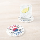 明るい「いい日を過ごす」韓国国旗のアートデザイン コースター (側面)