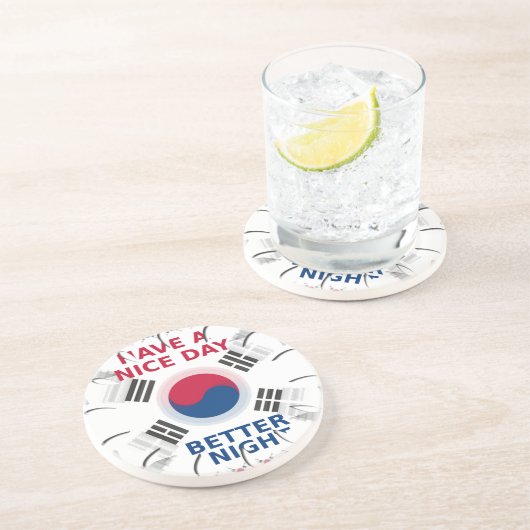 明るい「いい日を過ごす」韓国国旗のアートデザイン コースター (側面)