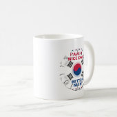 明るい「いい日を過ごす」韓国国旗のアートデザイン コーヒーマグカップ (正面右)