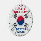 明るい「いい日を過ごす」韓国国旗のアートデザイン セラミックオーナメント (右)