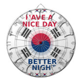 明るい「いい日を過ごす」韓国国旗のアートデザイン ダーツボード (正面)