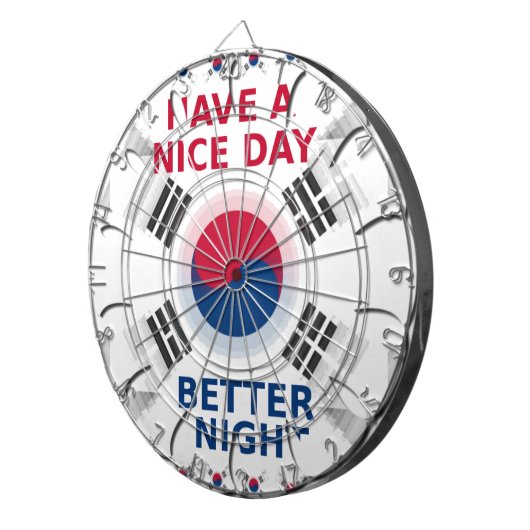 明るい「いい日を過ごす」韓国国旗のアートデザイン ダーツボード (正面右)