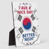 明るい「いい日を過ごす」韓国国旗のアートデザイン フォトプラーク (側面)