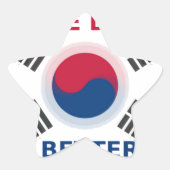 明るい「いい日を過ごす」韓国国旗のアートデザイン 星シール (正面)