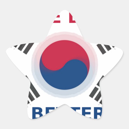 明るい「いい日を過ごす」韓国国旗のアートデザイン 星シール (正面)