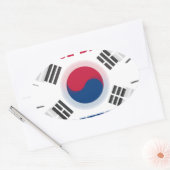 明るい「いい日を過ごす」韓国国旗のアートデザイン 楕円形シール (封筒)