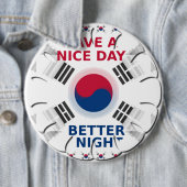 明るい「いい日を過ごす」韓国国旗のアートデザイン 缶バッジ (インサイチュ)