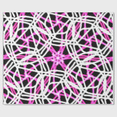 明るい、ショッキングピンクのKalieidoscopeパターン ラッピングペーパー (フラット)