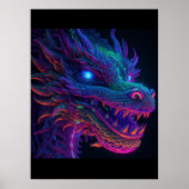 明るい(ネオンではない)ドラゴンプリントポスター作品 ポスター (正面)