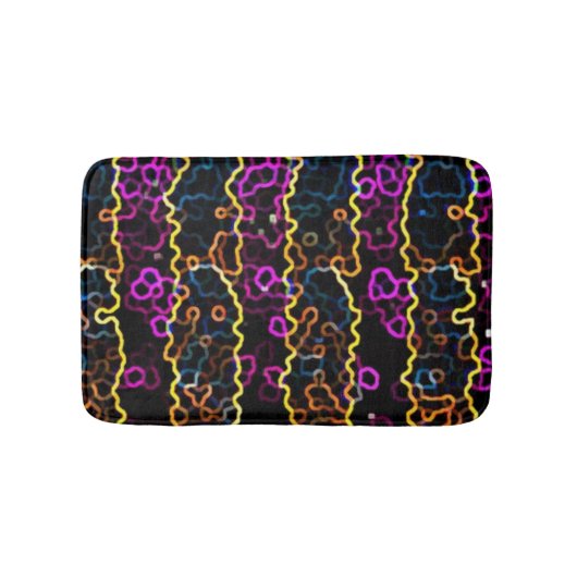 明るい"ネオンオンブラック" バスマット (正面)