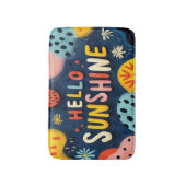 明るい「ハローサンシャイン」の挨拶 バスマット (正面縦)