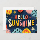 明るい「ハローサンシャイン」の挨拶 ポストカード (正面/裏面)
