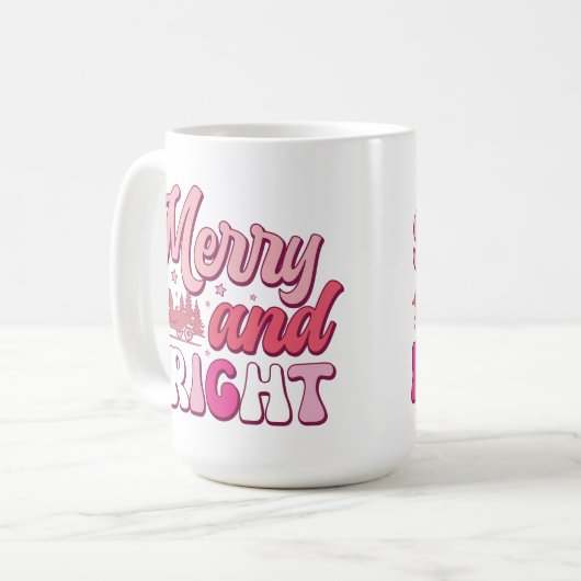 明るい:メリークリスマスコーヒーマグを飲む コーヒーマグカップ (正面左)