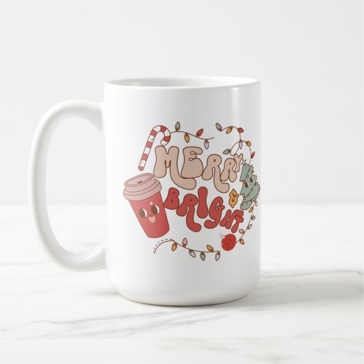 明るい:メリークリスマスコーヒーマグを飲む コーヒーマグカップ (左)