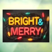 "明るい&メリー"白熱［赤熱］光を放つフェスティバルネオン標識 ウィンドウサイン (シート3)