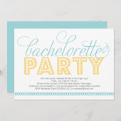 明るい ライトの バチェロレッテパーティー への招待 招待状 (正面/裏面)