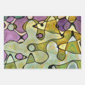 明るい，抽象芸術,モダン，陽気，カラフルの円 ラッピングペーパーシート (正面3)