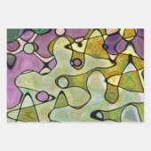 明るい，抽象芸術,モダン，陽気，カラフルの円 ラッピングペーパーシート (正面2)