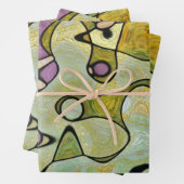 明るい，抽象芸術,モダン，陽気，カラフルの円 ラッピングペーパーシート (インサイチュ)