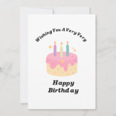 明るい 誕生日 ケーキ グリーティング カード (正面)