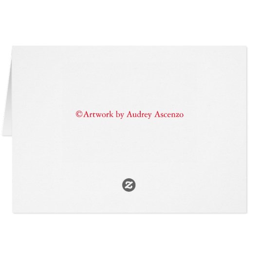 明るい(鳥)ショウジョウコウカンチョウクリスマスグリーティングカード (裏面横)