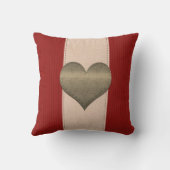 明るいIのハート赤のストライプの枕 クッション (裏面)