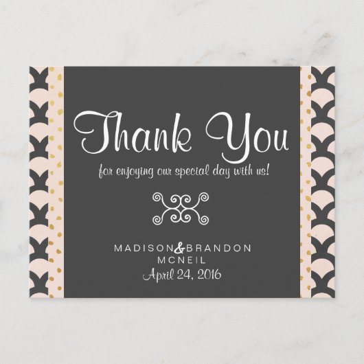 明るいNの美しいサンキューカード ポストカード (正面)