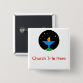 明るいUUの聖餐杯の名札 缶バッジ (正面&裏面)