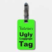 明るおもしろいい緑の醜い荷物タグ ラゲッジタグ (裏面縦)