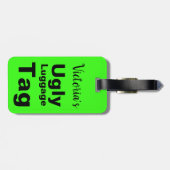 明るおもしろいい緑の醜い荷物タグ ラゲッジタグ (裏面横)