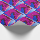 明るかわいらしいピンクの馬の頭 ラッピングペーパー (角)