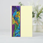 明るくおもしろいのピーコック招待状RSVP 出欠カード (スタンド正面)