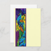 明るくおもしろいのピーコック招待状RSVP 出欠カード (正面/裏面)