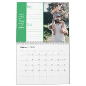 明るくおもしろいの家族写真。メモとタスク一覧 カレンダー (2月 2026)