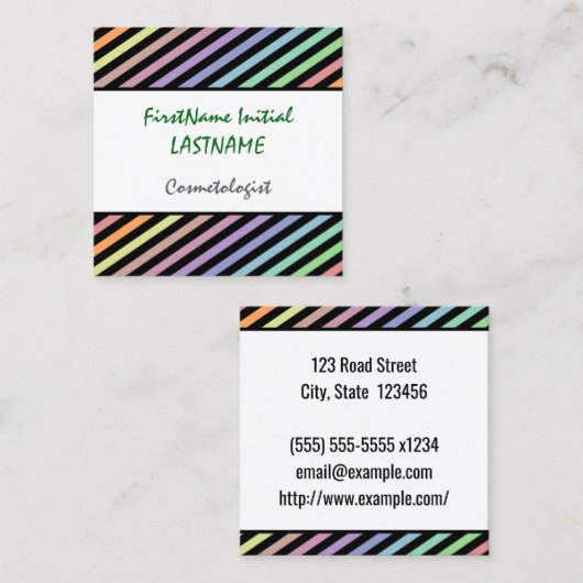 明るくおもしろい美容師名刺 スクエア名刺 (正面/裏面)