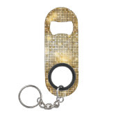 明るくきらめくな金スパンコールは球ディスコのぴかぴか光ります キーホルダー栓抜き (正面)
