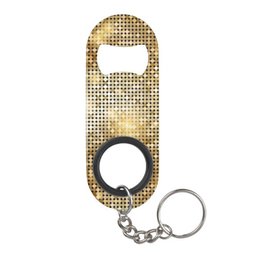 明るくきらめくな金スパンコールは球ディスコのぴかぴか光ります キーホルダー栓抜き (裏面)