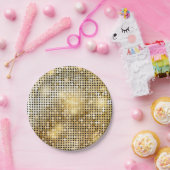 明るくきらめくな金スパンコールは球ディスコのぴかぴか光ります ペーパープレート (パーティー)