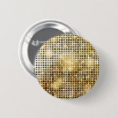 明るくきらめくな金スパンコールは球ディスコのぴかぴか光ります 缶バッジ (正面&裏面)