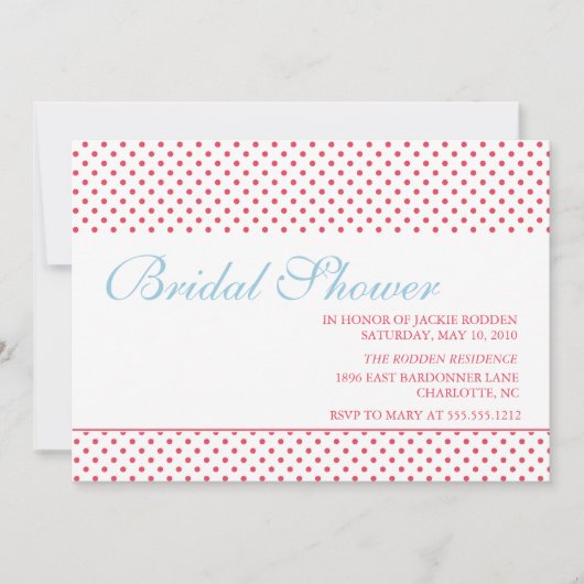 明るくてはっきりしたブライダルシャワー 招待状 (正面)