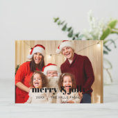 明るくてスタイリッシュな家族のクリスマス写真 シーズンカード (スタンド正面)