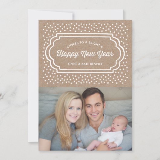 明るくてハッピーな新年の写真カード シーズンカード (正面)