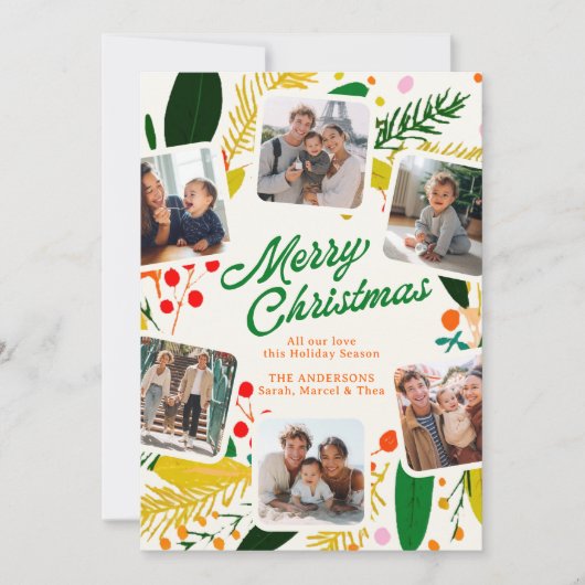 明るくてポップな現代的なクリスマスカード シーズンカード (正面)