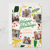 明るくて元気な 現代的な かわいい ハッピー シーズンカード (正面)