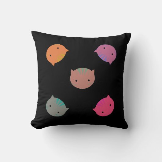 明るくて可愛い猫顔子ども枕 クッション (正面)