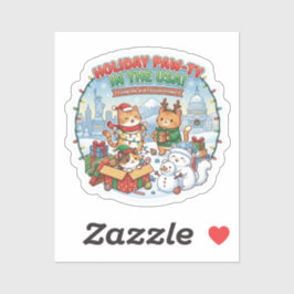 明るくて華やかなミャオウィキャッツのUSAクリスマスステッカー シール