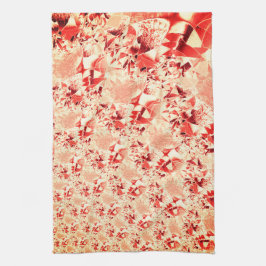 明るくねじれた珊瑚に派手なサーモン キッチンタオル