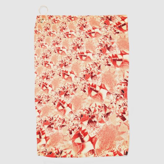 明るくねじれた珊瑚に派手なサーモン ゴルフタオル (正面)